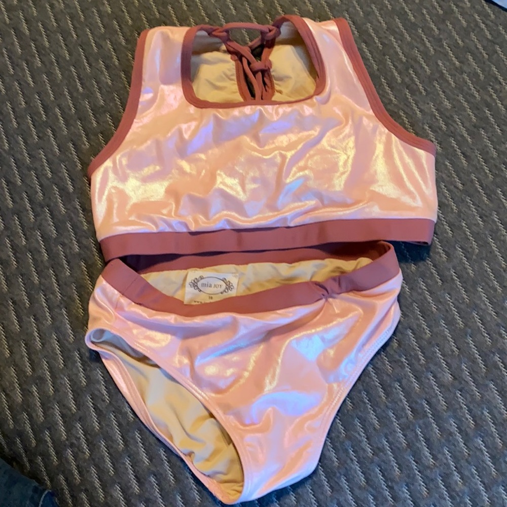 Girls Joyfolie size 10 iridescent swimsuit